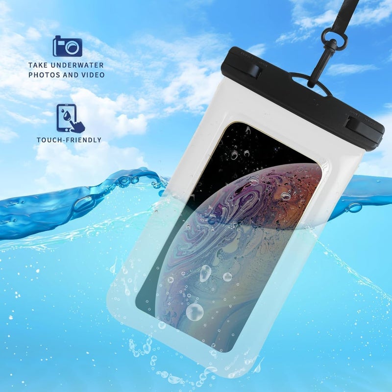 Foweroty Floatable Soap Bubble Waterproof Phone Pouch/Case with Crossbody Lanyard for iPhone 17 16 Pro Max/15 Pro/14/13/12, IP68 Cellphone Dry Bag Beach Cruise Ship Essentials, 1 Pack-Sand Dollar-7″ - Image 5